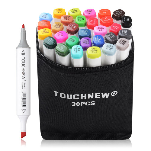 TOUCHNEW T6 Marker 30 Farben Animationsdesign Set für Erwachsene Kunst Zeichnen Skizzieren mit Tragetasche