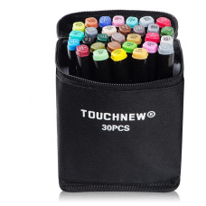 TOUCHNEW Weicher Pinsel Marker 30 Farbe Standard Set Doppelte Punkte Alkoholbasiert