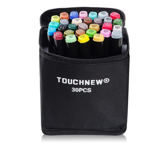 TOUCHNEW Weicher Pinsel Marker 30 Farbe Standard Set Doppelte Punkte Alkoholbasiert