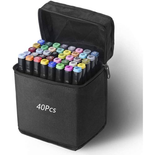 TOUCHNEW Alkohol Marker 40 Farbe Pack für Anfänger Kinder Studenten