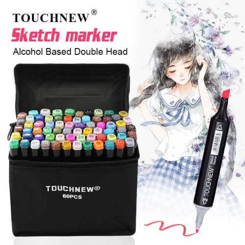 TOUCHNEW Alkohol Marker 60 Farbe Pack für Anfänger Kinder Studenten
