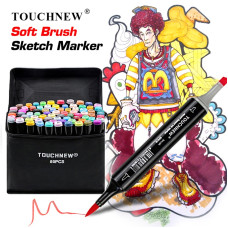TOUCHNEW Weicher Pinsel Marker 80 Farbe Standard Set Doppelte Punkte Alkoholbasiert
