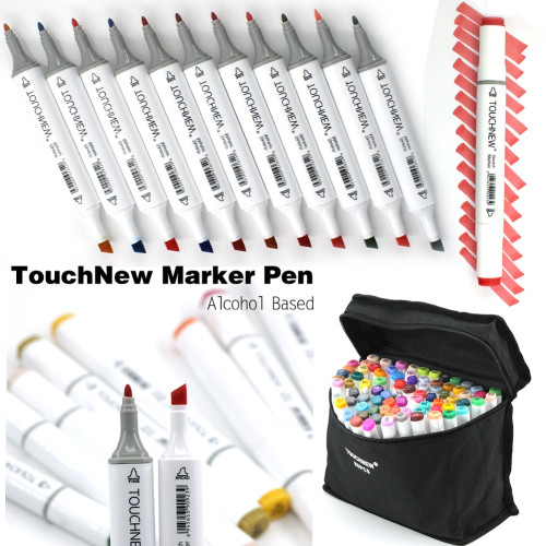 TOUCHNEW T6 Marker 80 Farben Animationsdesign Set für Erwachsene Kunst Zeichnen Skizzieren mit Tragetasche