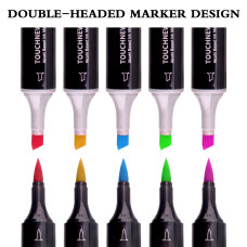 TOUCHNEW Weich Pinsel Marker 168 Farben Set Doppelspitzen Alkoholbasis