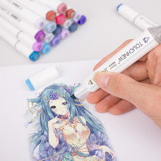 TOUCHNEW T6 Marker 40 Farben Animationsdesign Set für Erwachsene Kunst Zeichnen Skizzieren mit Tragetasche