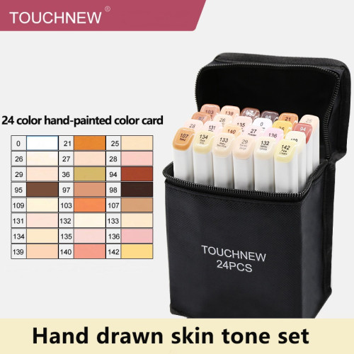 TOUCHNEW T7 Hautton Marker 24 Farben Set für Portrait Illustration Zeichnung