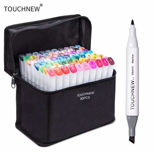 TOUCHNEW T7 80 Farben Artist Marker Alkoholbasis Skizze Markierstift Für Zeichnen Manga Animation Entwurf