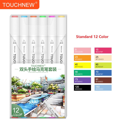 TOUCHNEW T8 12 Farbe Marker Stifte Alkohol Basis für Kunst Zeichnung Kinder Studenten
